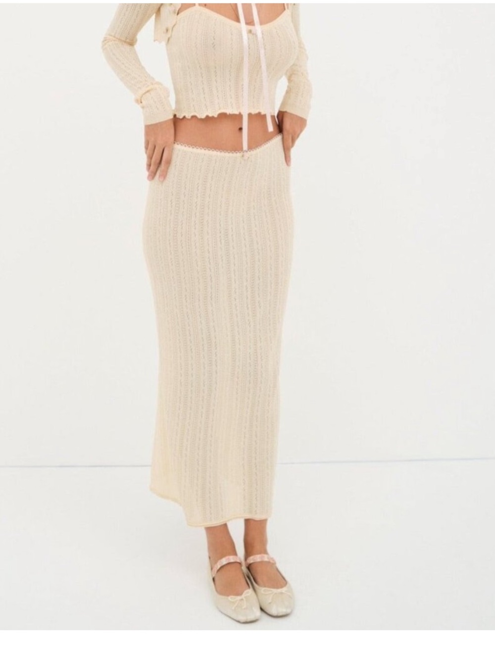 For Love and Lemons Pointelle Knit Set